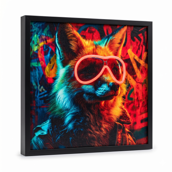 Cool neon fox glowing light painting