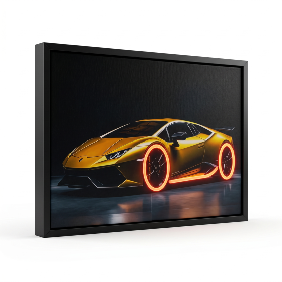 Golden Flame Wild Bull - Lamborghini Neon Light Painting