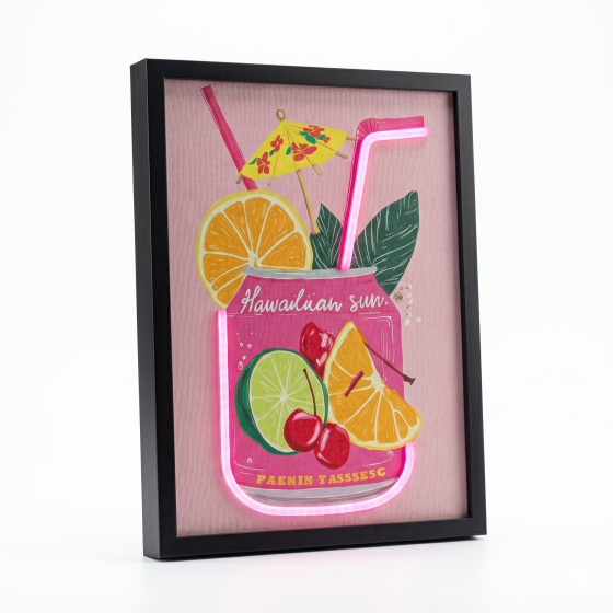 Hawaii Tropical Cocktail Neon Light Painting