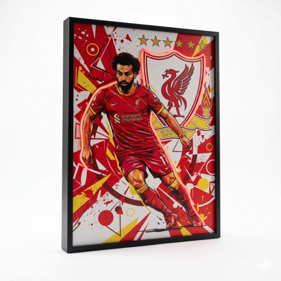 Liverpool Salah star's glowing light painting