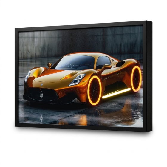 Marlattari supercar neon-lit lights painting