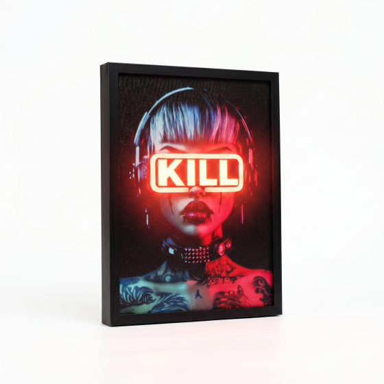 Red Light Hunter - Cyberpunk Neon Painting