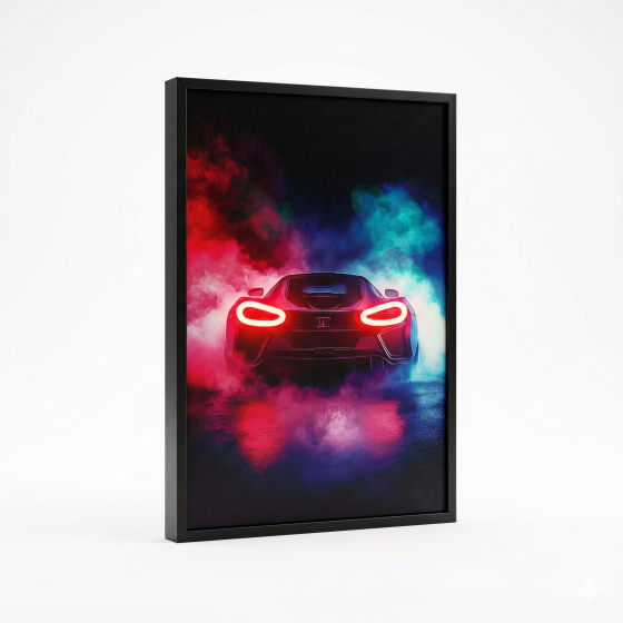 Dark Night Flame Shadow - Cyber Supercar Neon Light Painting