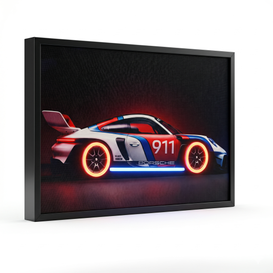 Nighttime Racing Stallion - Porsche 911 Night Glow Lights Painting